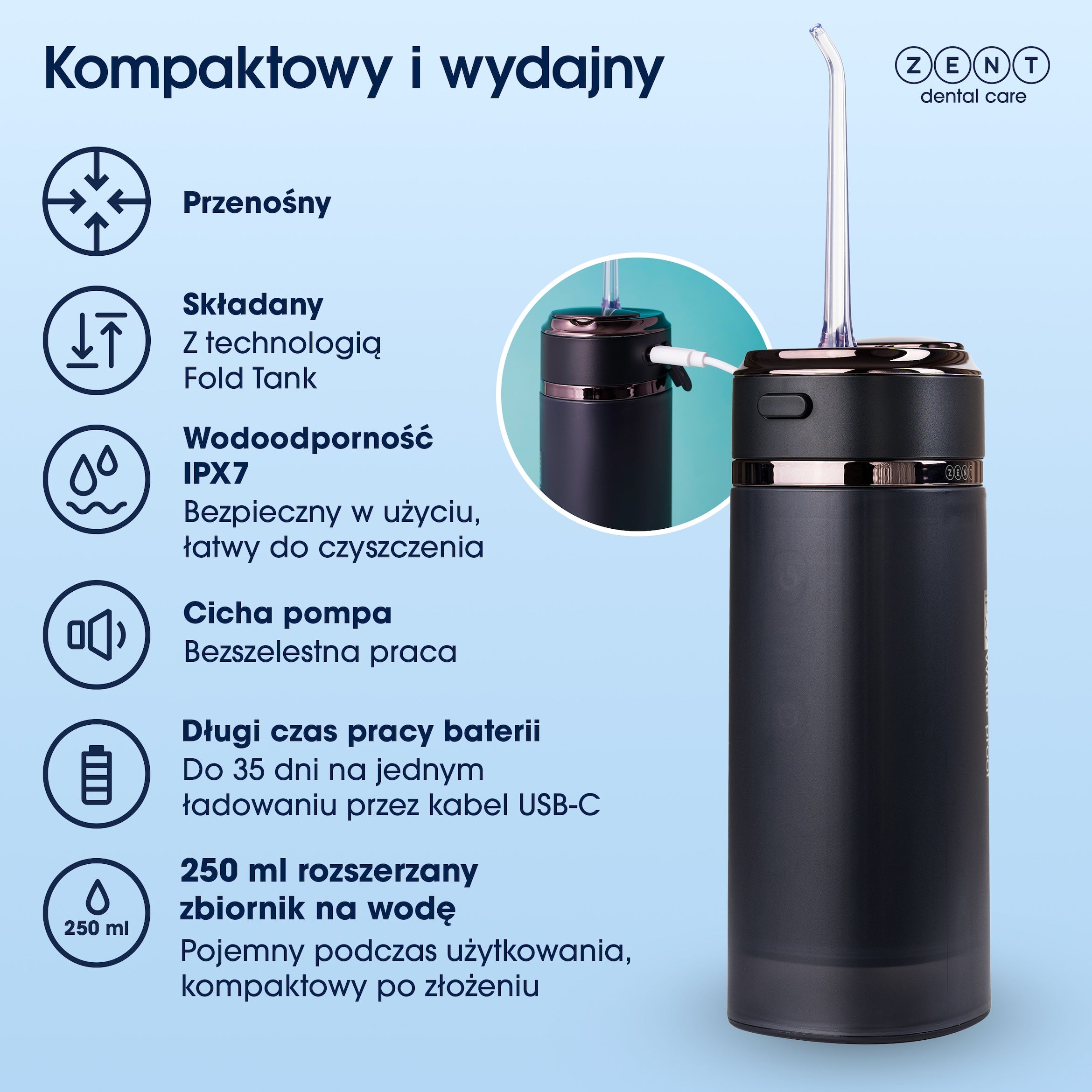 ZENT® Stream+ Tandvårdsirrigator för tänder