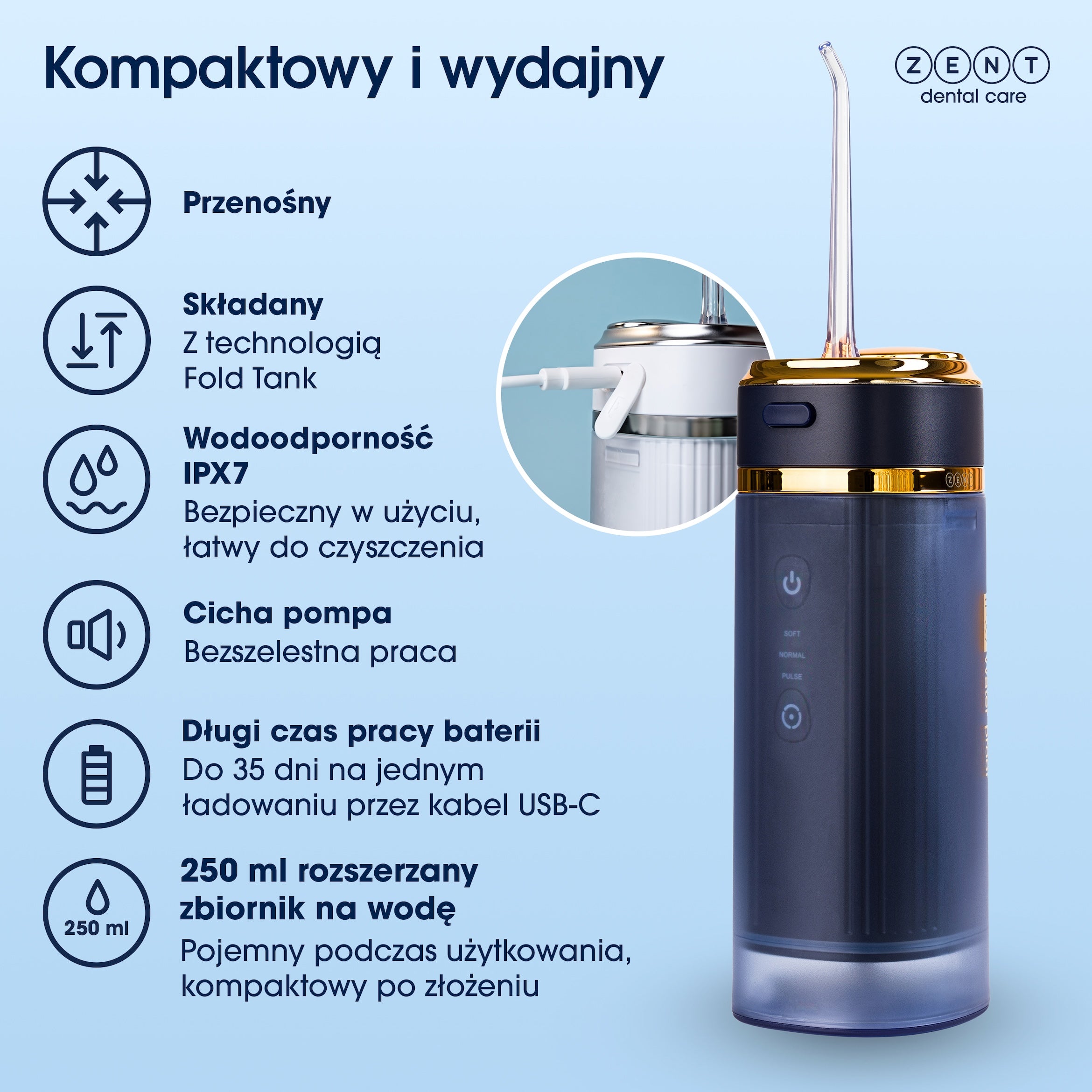 ZENT® Stream+ Tandvårdsirrigator för tänder