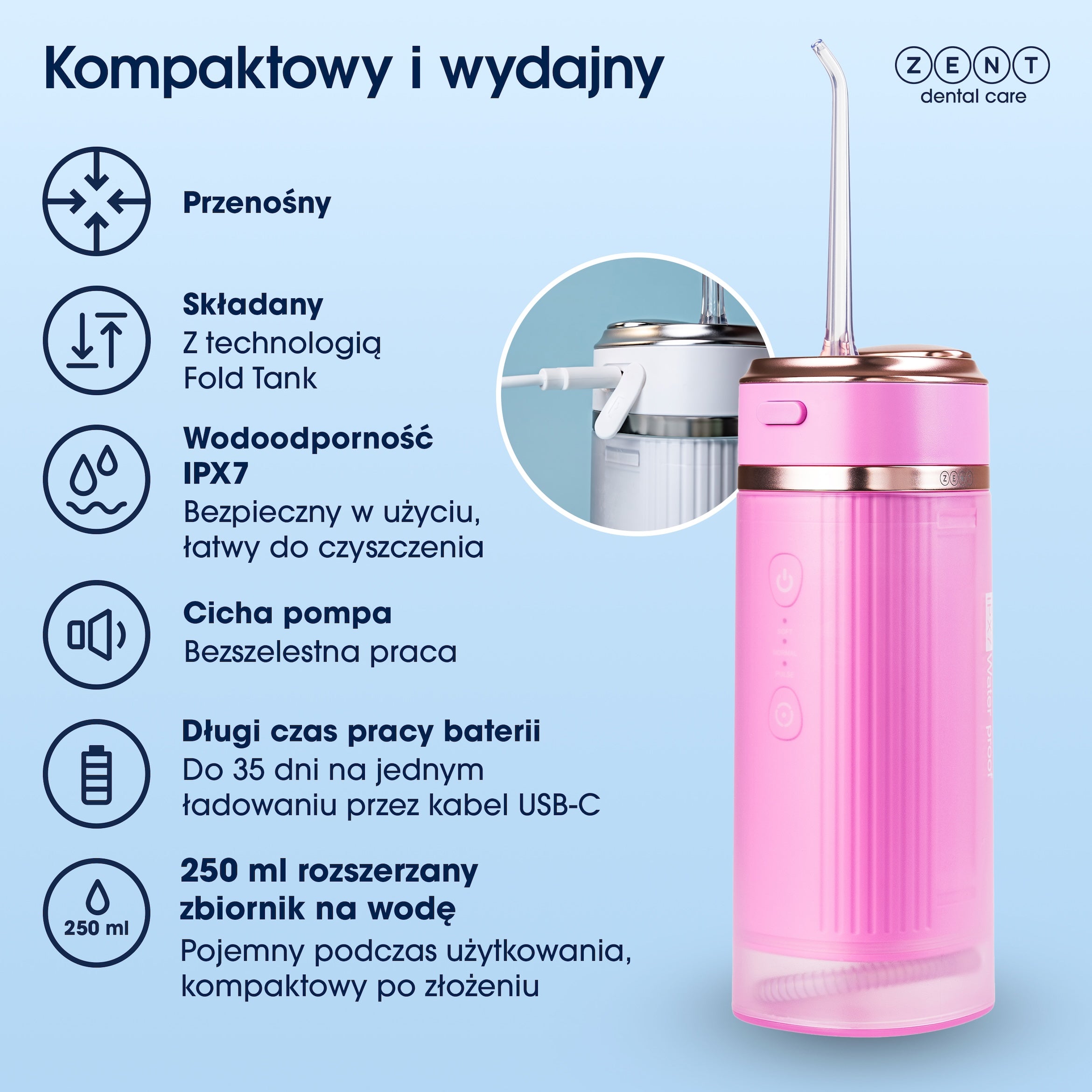 ZENT® Stream+ Tandvårdsirrigator för tänder